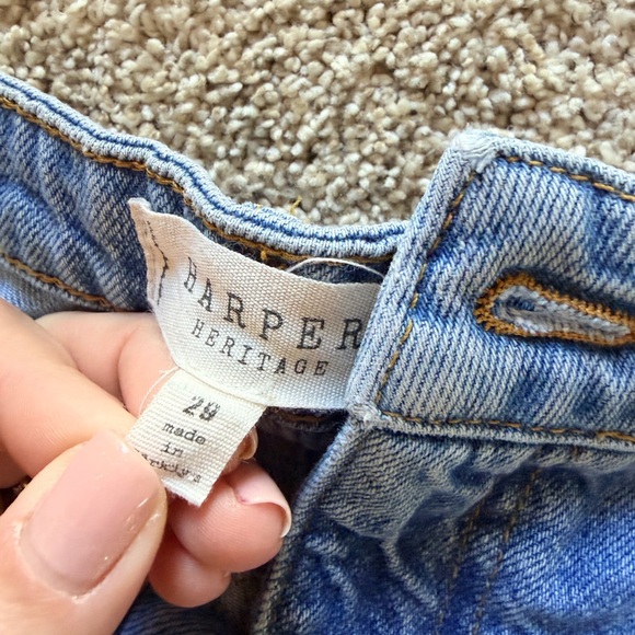 Women's Blue Denim Shorts with Daisy Embroidery - Picture 5 of 5